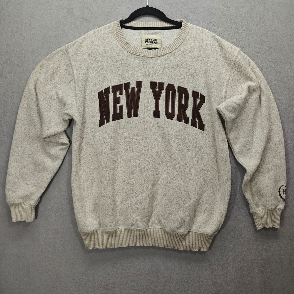 New York Popular Sweatshirt Women L Collegiate Preppy Athleisure Retro Sporty
